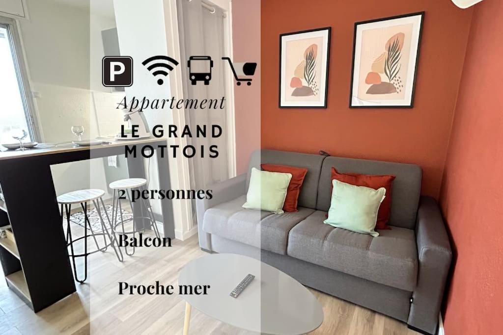 050 - Le Grand Mottois Studio, 2Pers - 100M Plage ラ・グランド・モット エクステリア 写真